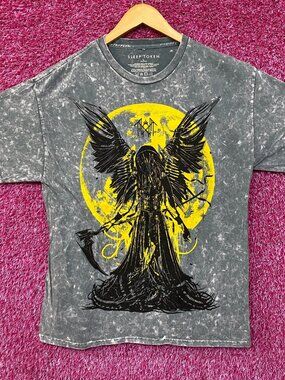 Sleep Token Take Me Back to Eden Reaper Angel Rock Band Mineral Wash T-Shirt Lar
